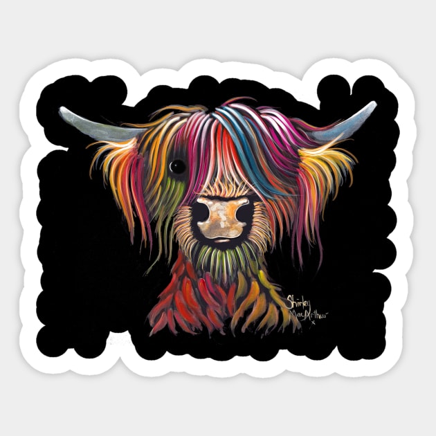 SCoTTiSH HiGHLaND CoW ' OLiVeR ' BY SHiRLeY MacARTHuR Sticker by ShirleyMac